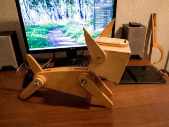 Макет "Милая деревянная собака дизайн регулируемая настольная лампа" 2