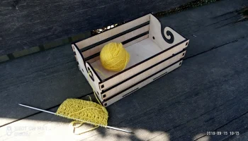 Макет "Деревянная коробка для пряжи вязание крючком вязание коробка для хранения пряжи держатель пря