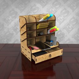 Макет "Деревянный настольный органайзер с ящиками держатель ручки ящик для хранения" 0