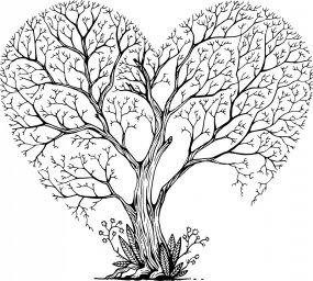 Дерево сердце украшение 0