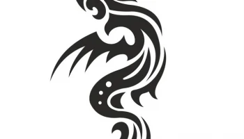 Макет "Прохладный племенной дракон татуировка дизайн вектор"