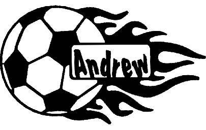 Mock-up "Soccer ball with flame and name" 0