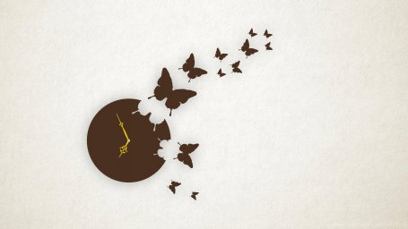 Макет "Настенные часы с бабочками" #9310324718 0