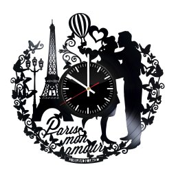 Макет "Настенные часы с виниловой пластинкой Paris france mon amour" 2