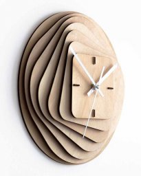 Макет "Слоеные деревянные часы 3 мм березовая фанера с пространством 3 мм" 0