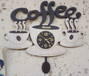 Макет "Настенные часы в виде кофейной чашки" 0
