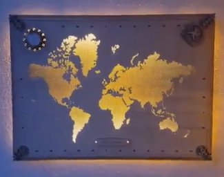 Макет "Настенный декор в виде карты мира" 0