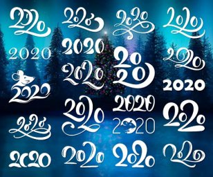 Макет "Ручная надпись каллиграфия номер 2020" 0