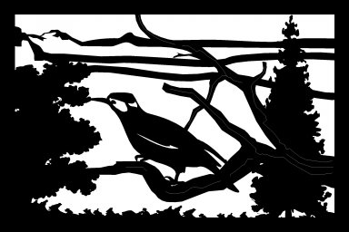 Макет "24 x 36 птица дерево горы металл настенное искусство" 0
