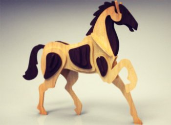 Деревянная игрушечная лошадка 0