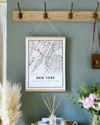 Макет "Лазерная гравировка карты Нью-Йорка плакат настенное искусство" 0