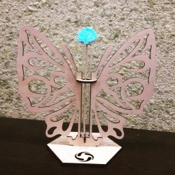 Макет "Бабочка пробирка бутон цветок ваза деревянная подставка" 0