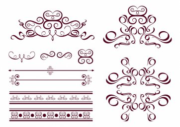 Макет "Набор векторного дизайна каллиграфического декора с кривыми линиями" 0