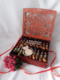 Макет "Шоколадная подарочная коробка коробка для конфет фанера 4мм" 0