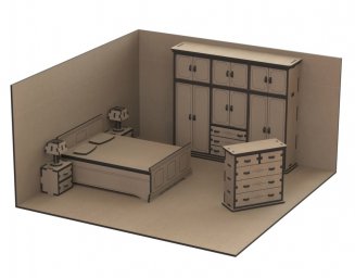 Макет "Кукольный домик набор мини мебели" 1