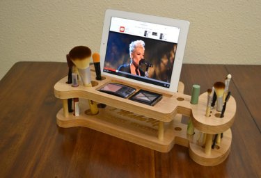 Макет "Органайзер для дам набор для макияжа ipad подставка держатель ручки cnc лазерный шаблон" 0