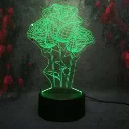 Макет "Цветок розы 3d иллюзионная лампа" 0