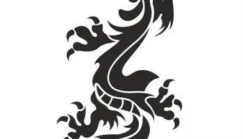 Китайская татуировка дракона вектор
