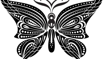 Макет "Татуировка черной бабочки"