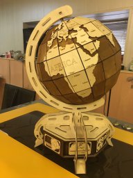 Макет "Деревянная 3d модель глобуса" 0
