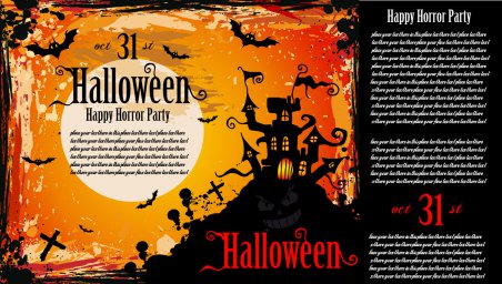 Макет "Плакат-приглашение на вечеринку в честь Хэллоуина" 0