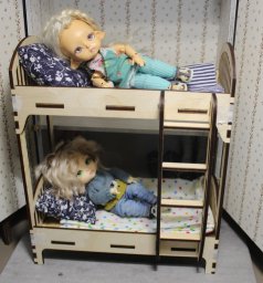 Макет "Кроватка для кукольного домика с лестницей" 0