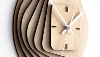 Макет "Слоеные деревянные часы 3 мм березовая фанера с пространством 3 мм"