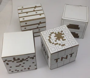 Макет "Картонные блоки Minecraft" 2