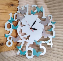 Макет "Декоративные настенные часы с бабочками" #9604427625 0
