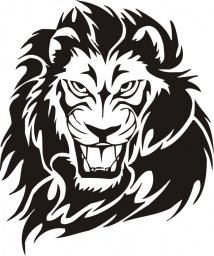 Макет "Векторный дизайн татуировки племенного льва" 0