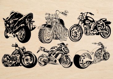 Макет "Декор на тему мотоциклов с гравировкой" 0