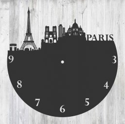 Макет "Париж франция виниловая пластинка настенные часы шаблон" 0