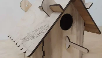 Макет "Деревянная кормушка для птиц гнездо диких птиц декор для сада"