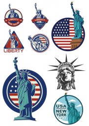 Макет "Векторный логотип статуи свободы США" 0