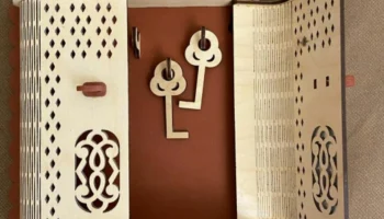 Макет "Декоративная полка для ключей деревянный шкаф для ключей"