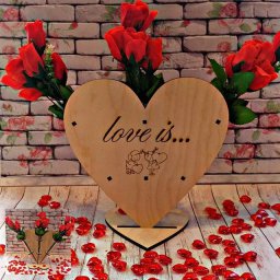 Макет "Валентин день подарок сердце форма розы подставка" 0