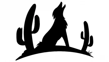 Mock-up "Coyote with cactus silhouette"