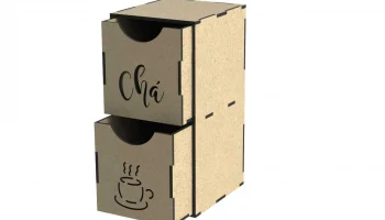 Макет "Чайная коробка с ящиками"