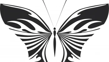 Макет "Настенная наклейка с бабочкой"