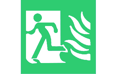 Layout "High security fire exit symbol with flame on the left sign" #590625317 0