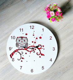 Макет "Декоративные настенные часы с совой" 0