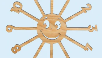 Макет "Настенные часы для детской комнаты Солнце"