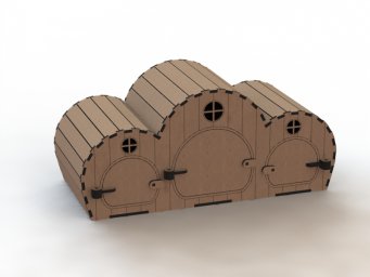 Макет "Деревянный домик игрушка для детей 3d шаблон" 0