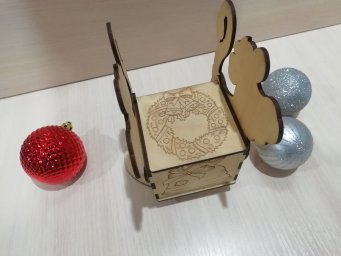Макет "Деревянный ящик для хранения чайных пакетиков органайзер для чайных пакетиков 3 мм" 1