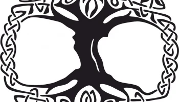 Макет "Кельтское дерево жизни виниловая наклейка на окно вектор"