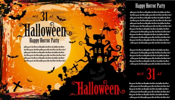 Макет "Плакат-приглашение на вечеринку в честь Хэллоуина"