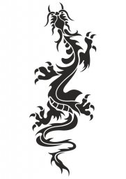 Макет "Китайская татуировка дракона вектор" 0