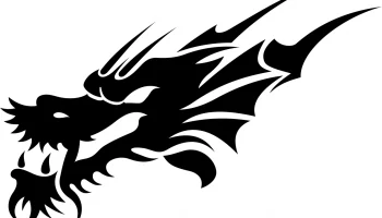 Макет "Племенной дизайн татуировки дракона вектор"