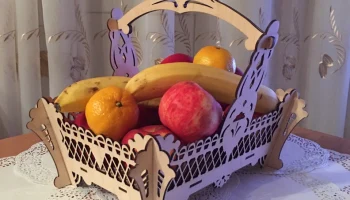 Макет "Деревянная декоративная корзина для фруктов"