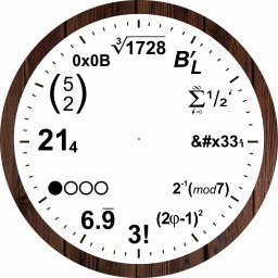 Макет "Настенные часы с математическими уравнениями" 0